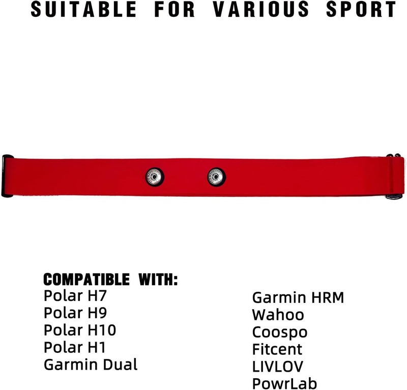 fitspur Polar H10 H9 H7 Chest Strap Replacement - Adjustable Soft HRM Compatible with Polar Heart Rate Sensor - Image 4